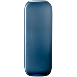 Leonardo Milano, Blumenvase aus blau gefärbtem Glas, handgefertigte Glasvase in modernem Design, Höhe: 27 cm, Breite 10 cm, 1 Stück, 041656