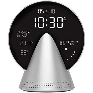 Lexon LR156GA3 Radiowecker Conic Clock Glacier Alu Silberfarben