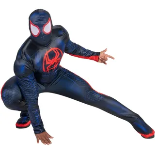 Marvel Deluxe Miles Morales Kostüm für Erwachsene, Spiderman-Halloween-Kostüm, offizielles Lizenzprodukt, Größe XL, Blau