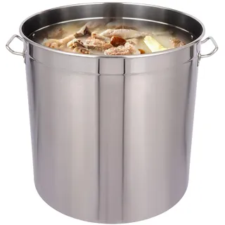 Begoniape Edelstahl Suppentopf 98L, Gastronomie Kochtopf Suppentopf Groß mit Griffen und Sinkendeckel, Ø 51.5cm, Hohe: 50cm, Edelstahltopf Große für Alle Herdarten & Große Küchen