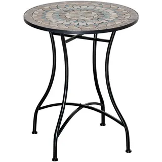 Outsunny Gartentisch Ø60 cm, Wetterfest Balkontisch aus Metall, Esstisch Outdoor, Campingtisch Beistelltisch, rund Terrassentisch für Garten Balkon Terrasse Aosom.de