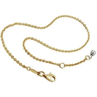 Rundankerkette Fußkette Fußkettchen bicolor 375 Gold 25cm Fußschmuck Damen