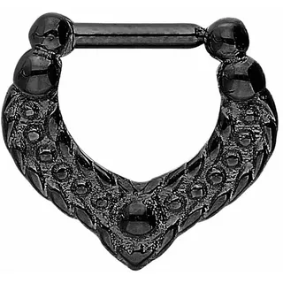 PIERCINGLINE Nasenpiercing Chirurgenstahl Clicker DESIGN Ohrpiercing Septum Nase (Clicker, 1-tlg), Ohrpiercing für Conch, Helix, Tragus, Daith, Lobe schwarz