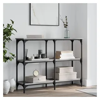 furnicato Konsolentisch 100 x 29 x 75 cm Grau Sonoma aus Holzwerkstoff und (1-St), Stabiler Beistelltisch mit viel Stauraum für den Flur oder Wohnraum grau 29 cm x 75 cm x 100 cm