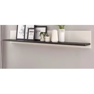 Wandboard weiß Pinie und anthrazit Landhaus Schlafzimmer Wandregal 160 cm Stove