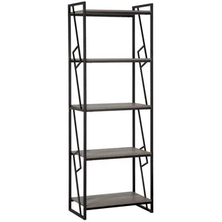 Beliani Regal 5 Fächer 64 x 40 x 184 cm Dunkelbraun