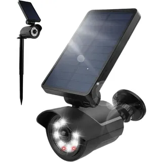Solarbetriebene Außenleuchte Mit Bewegungsmelder, Attrappe Einer Kamera, 6 M Reichweite, Pir-bewegungsmelder, Ip66 Wasserdicht