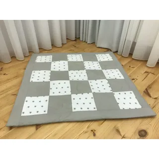 KOSPU Krabbeldecke Patchwork Decke Spieldecke Babydecke 125x125 cm