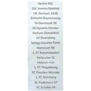 Magnetplatten 2. Bundesliga – Set mit Allen Vereinsnamen 2025/2026, Hochwertige Magnet-Discs für Spieltag & Tabellenübersicht, Fußball Fanartikel & Deko für Kühlschrank & Magnettafel