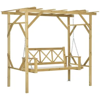 Outsunny Hollywoodschaukel Tannenholz 2-Sitzer