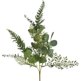 Decoris Künstlicher Farn Eukalyptus Zweig 80cm Kunstpflanzen Kunstblumen Kunstzweige Dekozweige Dekopflanzen Tischdeko Hochzeitsdeko Osterdeko Gesteck Grün
