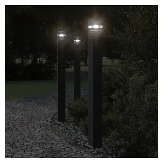 vidaXL Wegeleuchte Aluminium 110 cm 3er Set schwarz