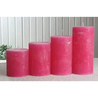 CandleCorner Rustik-Kerzen Adventskerzen-Set, groß, 7 cm Ø, pink, unparfümiert