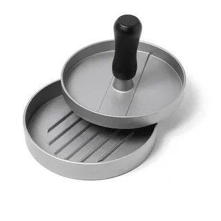 GRILL-EXPERTE Burgerpresse Burgerpresse Fleischpresse Pattypresse für Burger Burgerpatties, Aluminium silberfarben