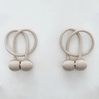A.Monamour 2 Stück Magnetische Gardinen Vorhang Raffhalter Vorhanghalter Stark Magnete Schnallen Holdbacks Halter Haken Clip - beige