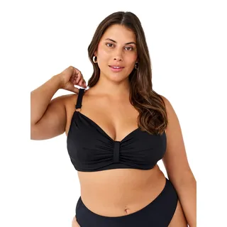Zizzi Swim by Damen große Größen Bikini BH mit Bügel drapiert Größe Gr 54 Black - 54 Große Größen