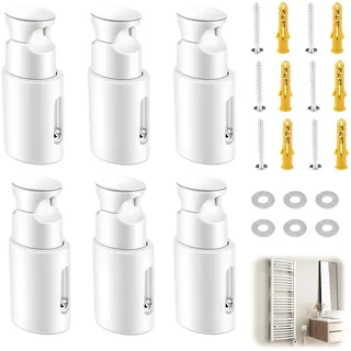6 x Halterung Handtuchheizkörper, Einstellbar Halterung für Badheizkörper | Heizkörper Befestigung Verstellbare Wandmontage Halterungen für Gerade und Gebogene Heizkörper, Handtuchhalter Heizkörper