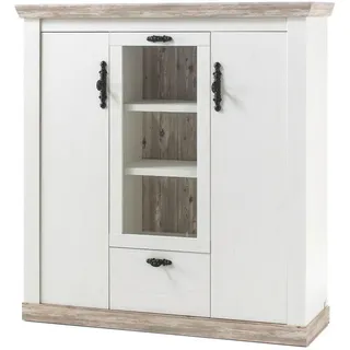 furn.design Highboard 140 x 146 cm Weiß