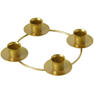 Goldene Kerzenhalter - Moderner Goldene Tischdekoration Mittelstück,Adventskranz Ring Kerzenständer Tischdekoration - Für Wohnzimmer Schlafzimmer Landhaus Kamin Weihnachten Hochzeit Feier
