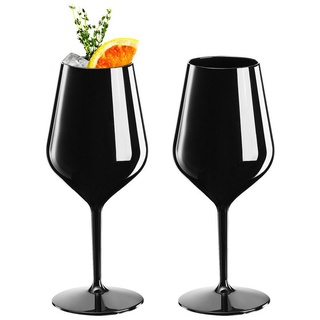 Doimoflair Weinglas DoimoFlair Weingläser aus Kunststoff bruchsicher Plastik schwarz