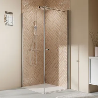 Breuer Elana 2.0 Runddusche mit Drehtür rechts 90 x 90 cm Klarglas hell 2414 001 001 004