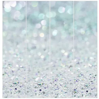 Bilderdepot24 Schiebegardine Flächenvorhang blickdicht Prinzessinnen Glitzer Mint (4 St), halbtransparent, Wohnzimmer große Flächengardine lichtdurchlässig als Klemm-System grün 240 cm x 250 cm