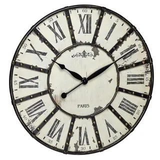 TFA Vintage XXL Wanduhr 60,3039,02 schwarz/weiß