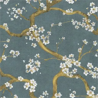A.S. Création Vliestapete Blütenmuster Floral 10,05 m x 0,53 m Blau-Gold 781994