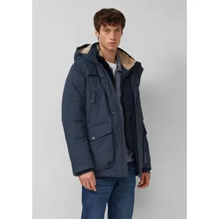 s.Oliver Winterjacke Outdoor-Jacke Wasserabweisender Parka mit abnehmbarer Kapuze und Fake-Fur-Futter blau L (50)