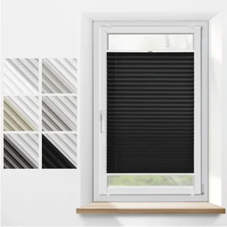 Thermo Plissee Ohne Bohren nach Maß, Plissee Klemmfix ohne Bohren, 100% Verdunkelung und Blickdicht, Plissee zum Kleben, 5 Farben, Klemmfix Premium, Breite: 30-129 cm, Höhe: 50-149cm