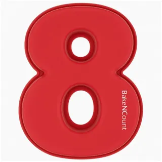 BakeNCount Backform BakeNCount Kuchen Backformen-Set Zahlen, extra Groß, aus Silikon 8