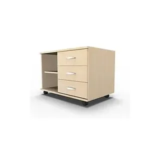 Schäfer Shop Select Mobiles Sideboard, Regal + 3 Schübe + Utensilienschub, B 800, anstellbar rechts, Ahorn