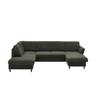 meinSofa Wohnlandschaft aus Flachgewebe Veit , braun , Maße (cm): B: 305 H: 90 T: 200.0