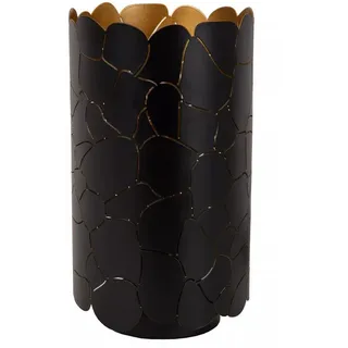 Licht-Erlebnisse Nachttischlampe GAVI, ohne Leuchtmittel, Metall E27 D: 15 cm rund 26,5 cm hoch in Schwarz Gold Modern bunt|schwarz