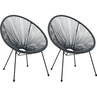 Möbilia Gartenstuhl 73 x 73 x 88 cm schwarz 2 St.