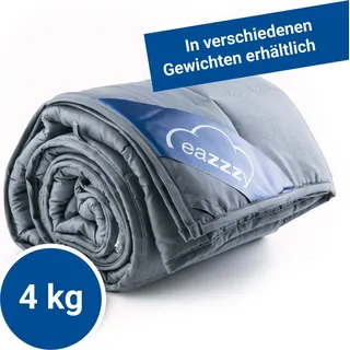 Genius eazzzy Gewichtsdecke 135 x 200 cm (4kg) für Erwachsene und Kinder gegen Schlafstörung; A19308 - Grau