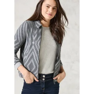 Cecil Federgarn-Cardigan mit Print - Grau