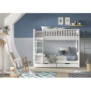 Vipack Etagenbett Scott 90 x 200 cm Kiefer weiß lackiert