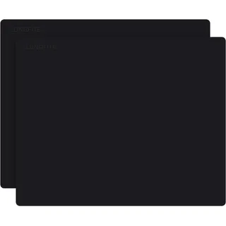 LONGFITE 2 Stück große Platzsets, Silikon-Tischsets für Kinder, rutschfeste, hitzebeständige Schutzunterlagen für Tisch, Schreibtisch, Arbeitsplatte (40 x 50 cm Schwarz)