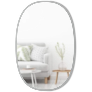 Umbra Hub Wandspiegel – Ovaler Spiegel für Diele, Badezimmer, Wohnzimmer und Mehr, Grau, 61x91 cm