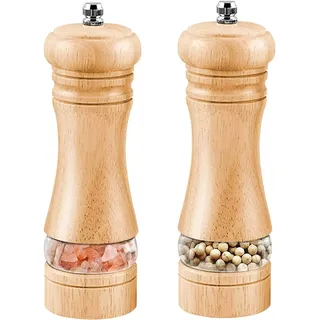 Salz und Pfeffermühle, pfeffermühle Manuelle Salzmühle Holz Gewürzmühle Keramikmahlwerk 2er-Set, Pfefferstreuer Auch als Küche Aufbewahrung & Prganisation 16.7 cm