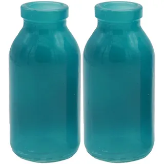 Unbekannt 2 Vasen Flaschen Petrol Blau Grün Kommunion Konfirmation Tischdekoration Blumenvase Glas