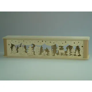 Schwibbogen-Fensterbank Schwibbogenerhöhung mit Schneemann und Beleuchtung BxHxT 52x10x10cm