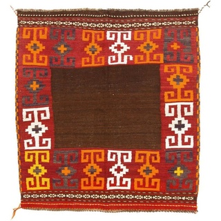 Orientteppich Kelim Afghan Antik 120x131 Handgewebter Orientteppich Quadratisch, Nain Trading, quadratisch, Höhe: 3 mm rot