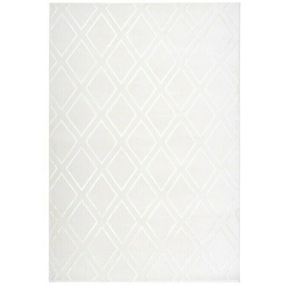 Kayoom Kurzflorteppich Monroe III  (Weiß, 170 x 120 cm, 100 % Polyester)