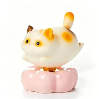 DIYCUT Drehbare Glückskatze Winkekatze aus Harz, 6,5×4,5×5,5 cm | Katzenfiguren Deko, Für Büro, Wohnzimmer, Schlafzimmer, Arbeitszimmer