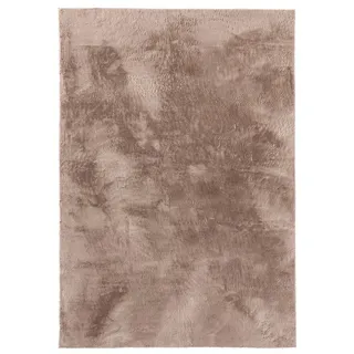 benuta Basic Kunstfaser Fellteppich Furry - Taupe 60x120 cm - Weicher Wohnzimmerteppich - Anti-Rutsch-Rückseite - Waschbar - Für Fußbodenheizung geeignet