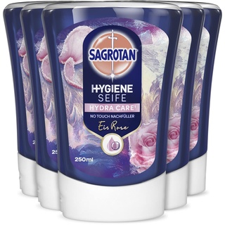 Sagrotan No-Touch Nachfüller Eis Rose Limited Edition – Für den automatischen Seifenspender – 5 x 250 ml Handseife