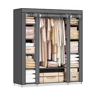 Songmics Kleiderschrank 150 x 175 x 45 cm Grau