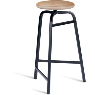 Northern - Treble Barhocker, schwarz / Leder braun
